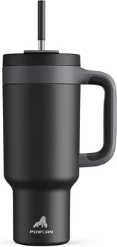 40 oz Stainless Steel Travel Mug with Handle, Spout Lid & 2-in-1 Straw, Leak-Proof, Dishwasher-Safe, Insulated Coffee Cup Keeping Drinks Cold for 34 Hours