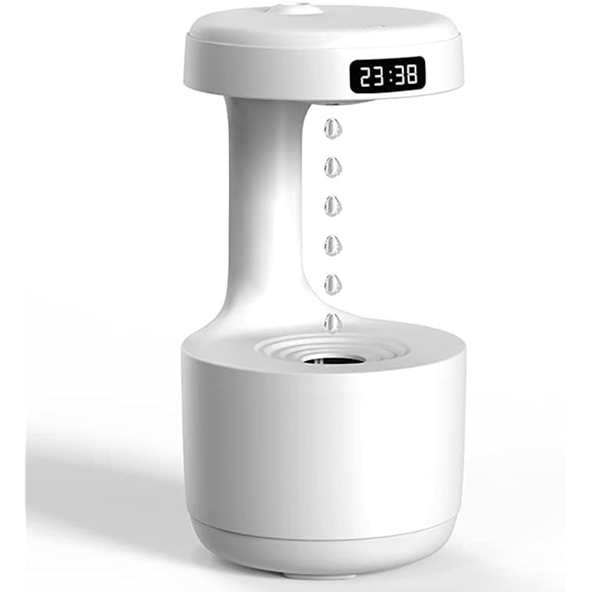 Raptas Cool Mist Humidifier: 15-Year Warranty, Floating Design, LED Clock, Auto Shutdown. Upgrade Model for 2024